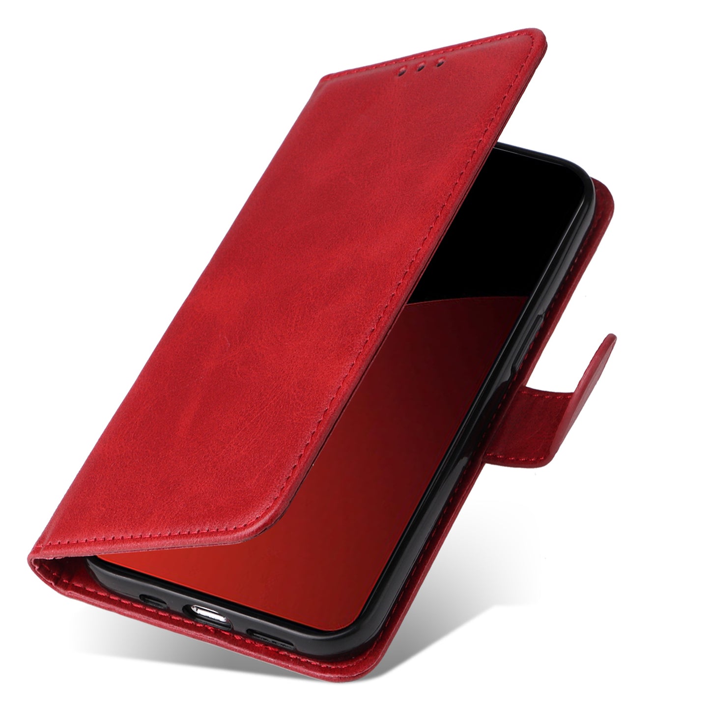 For Xiaomi Civi 4 Pro 5G Case 3 Slots Holder Leather Phone Wallet Cover with Hand Strap - Red