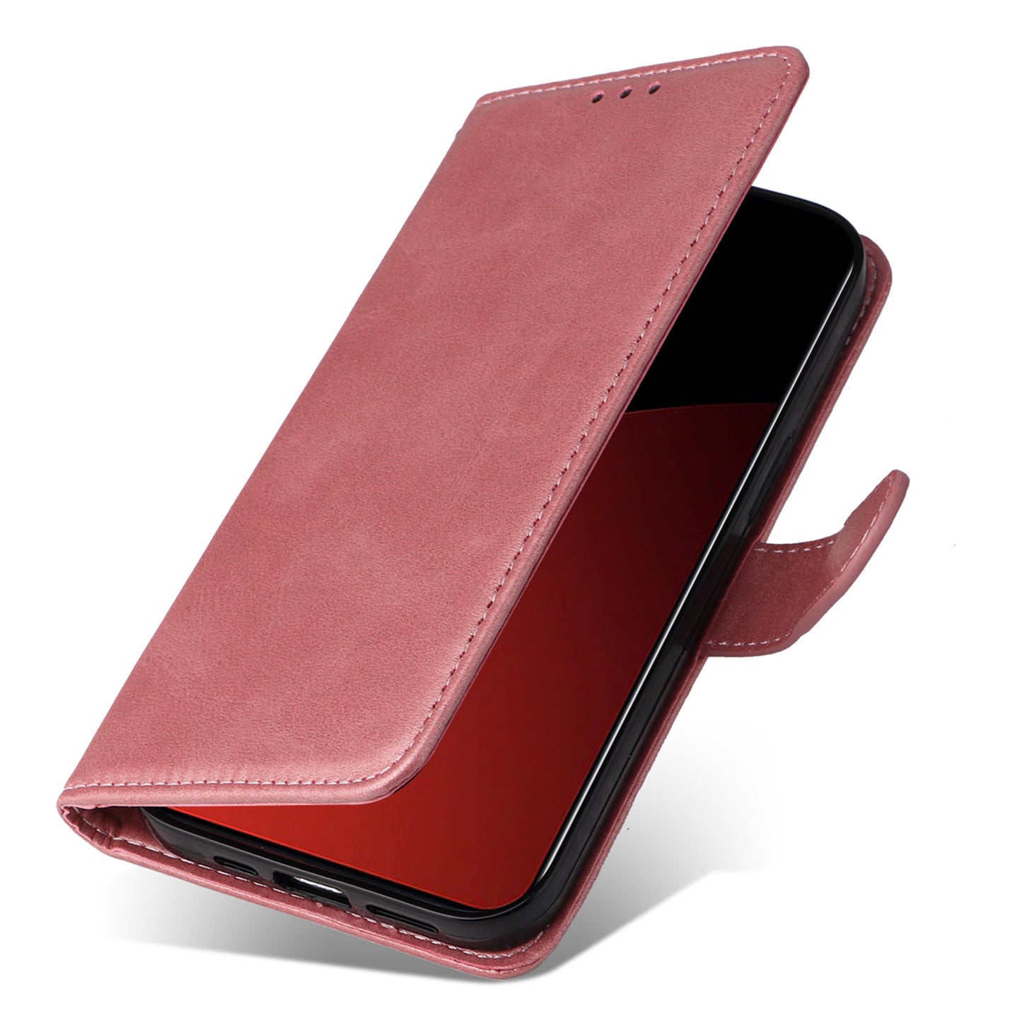 For Xiaomi Civi 4 Pro 5G Case 3 Slots Holder Leather Phone Wallet Cover with Hand Strap - Pink