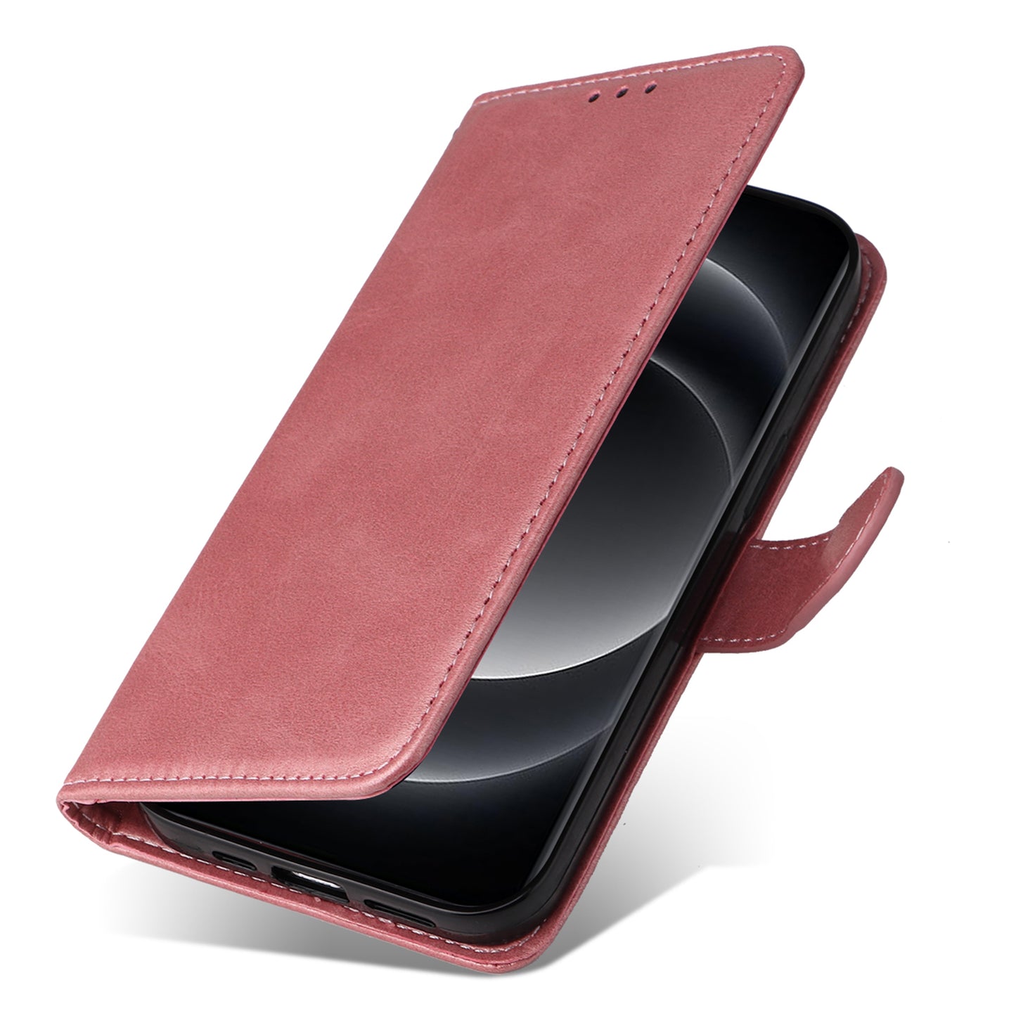 For Xiaomi 14 Ultra Case 3 Slots Holder Calf Texture Magnetic Clasp Phone Cover - Pink