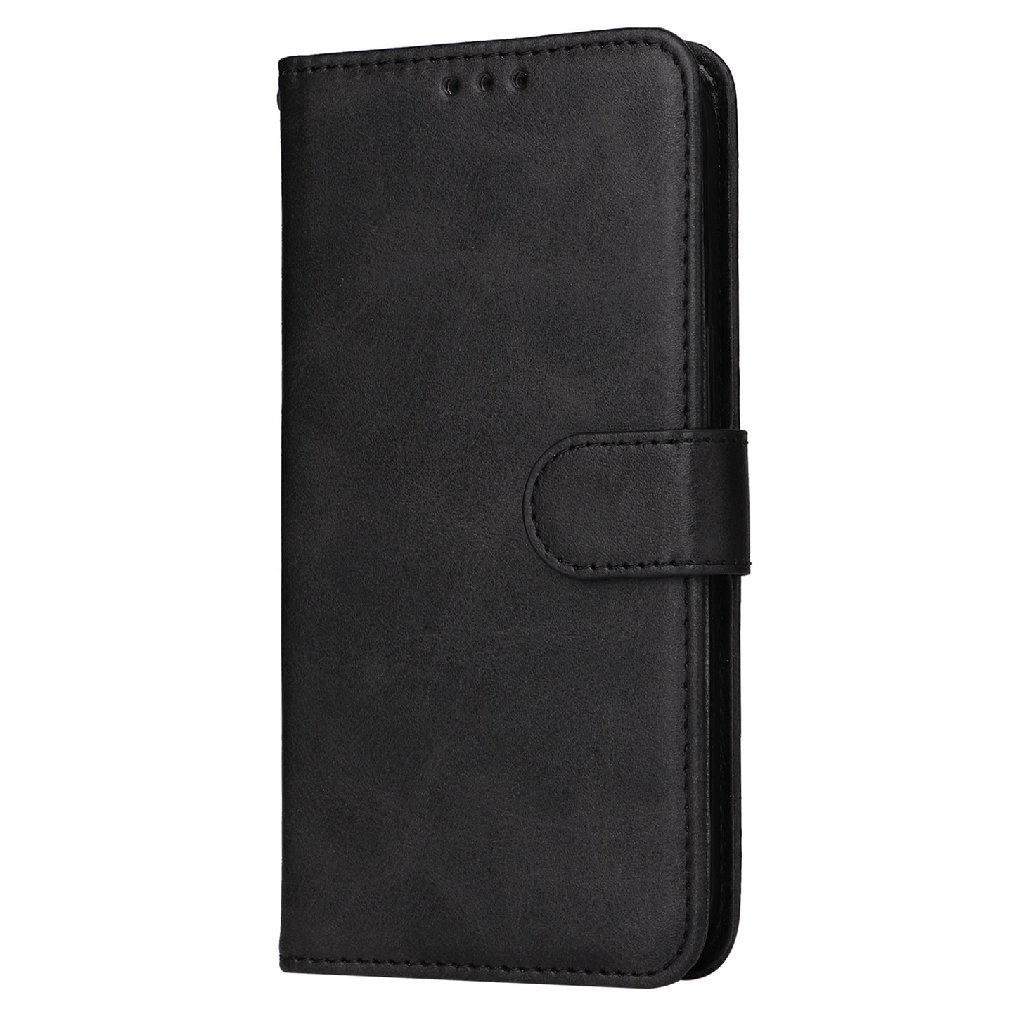 For Samsung Galaxy M55 5G Leather Case with 3 Card Slots Holder Mobile Phone Cover - Black