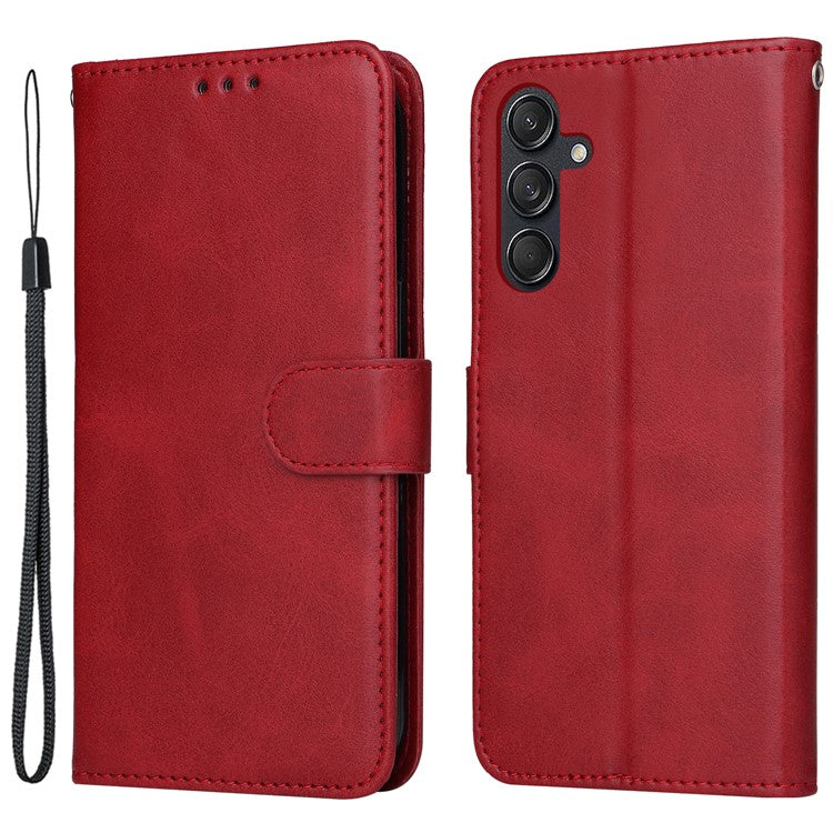 For Samsung Galaxy M55 5G / C55 5G / F55 5G Leather Case with 3 Card Slots Holder Mobile Phone Cover - Red
