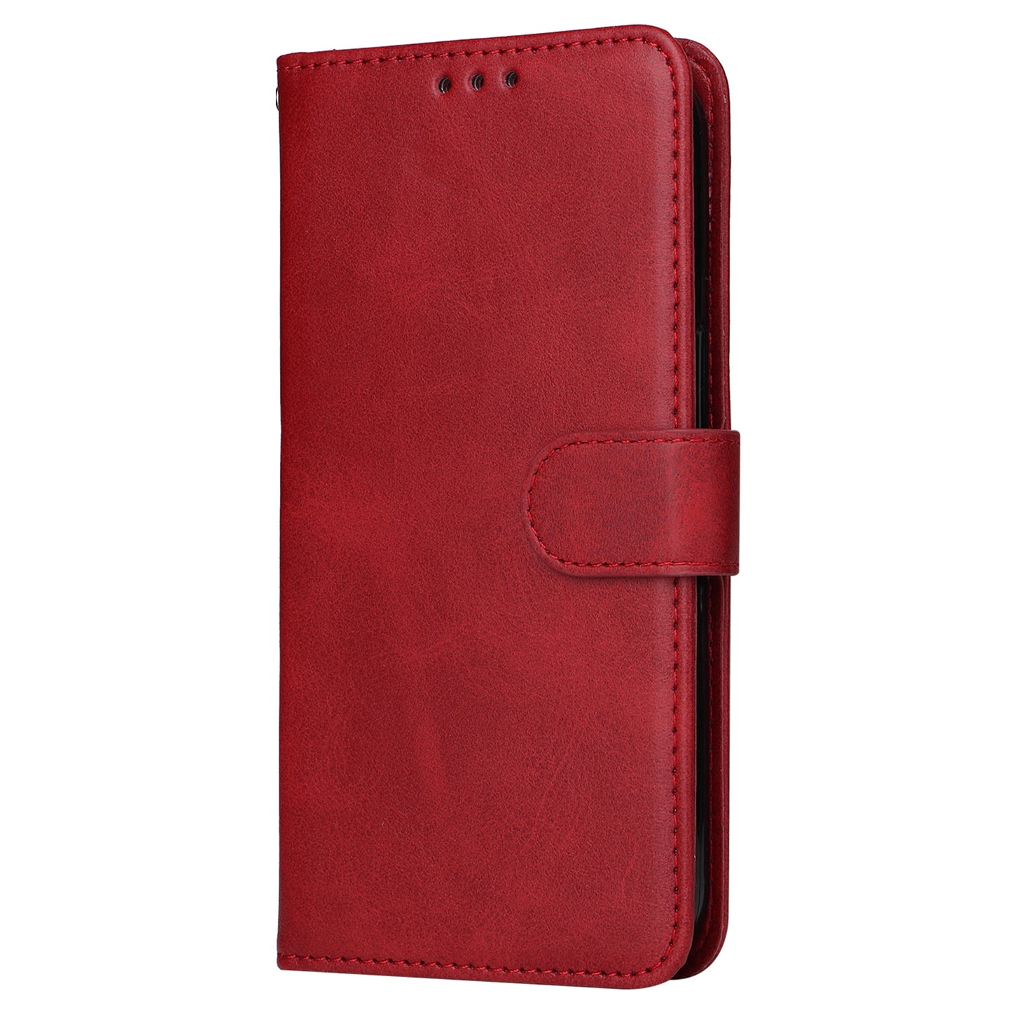 For Samsung Galaxy M55 5G Leather Case with 3 Card Slots Holder Mobile Phone Cover - Red
