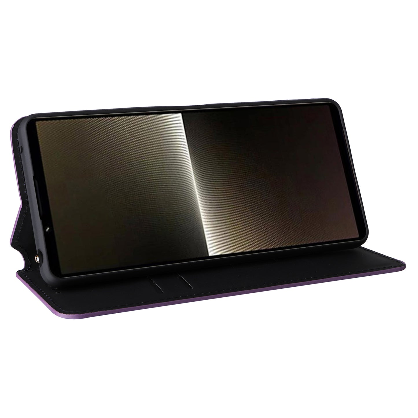 For Sony Xperia 1 VI Case Rhombus Pattern Magnetic Closing Leather Wallet Phone Cover - Purple