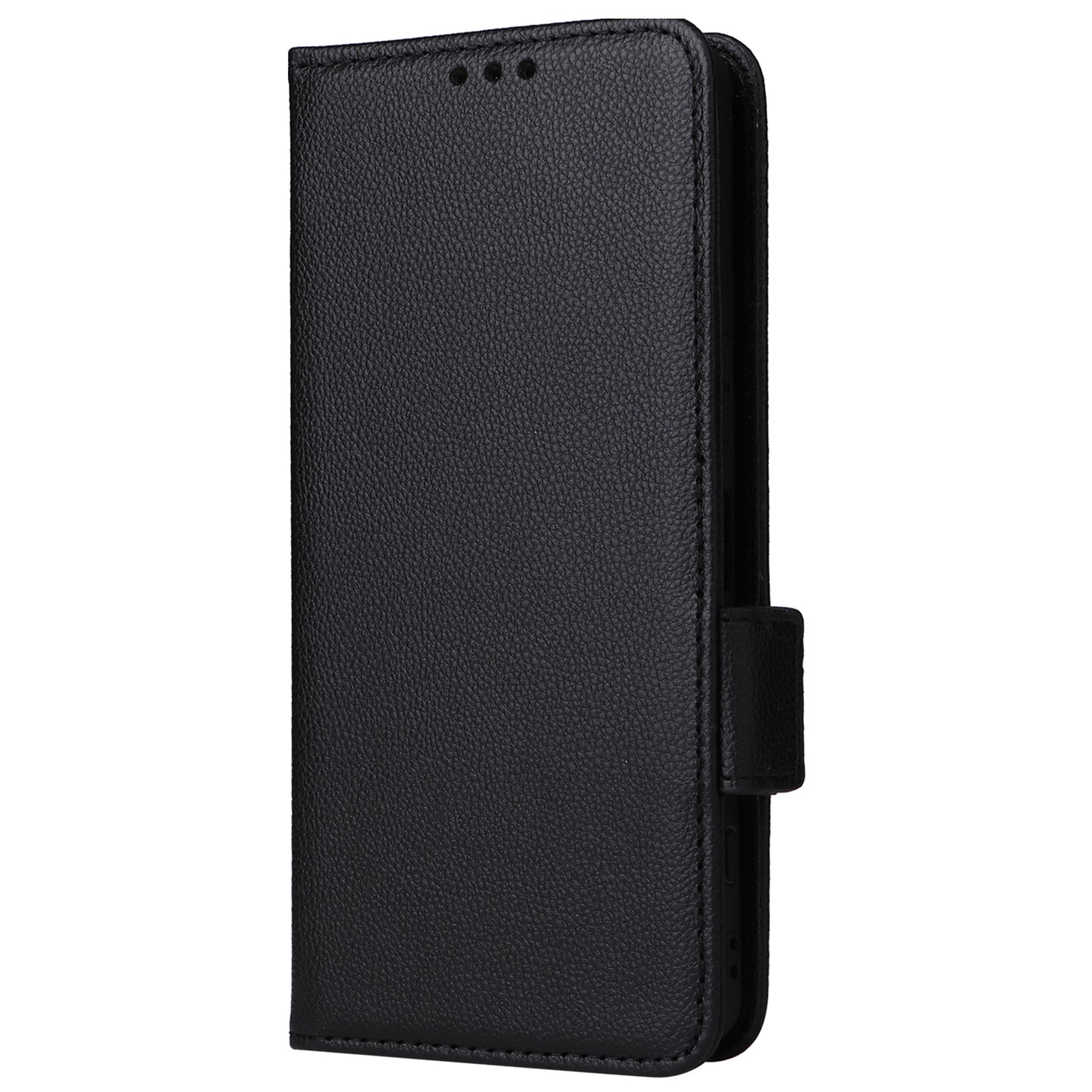 For Sony Xperia 1 VI Case with Hand Strap Litchi Texture Stand Phone Cover - Black