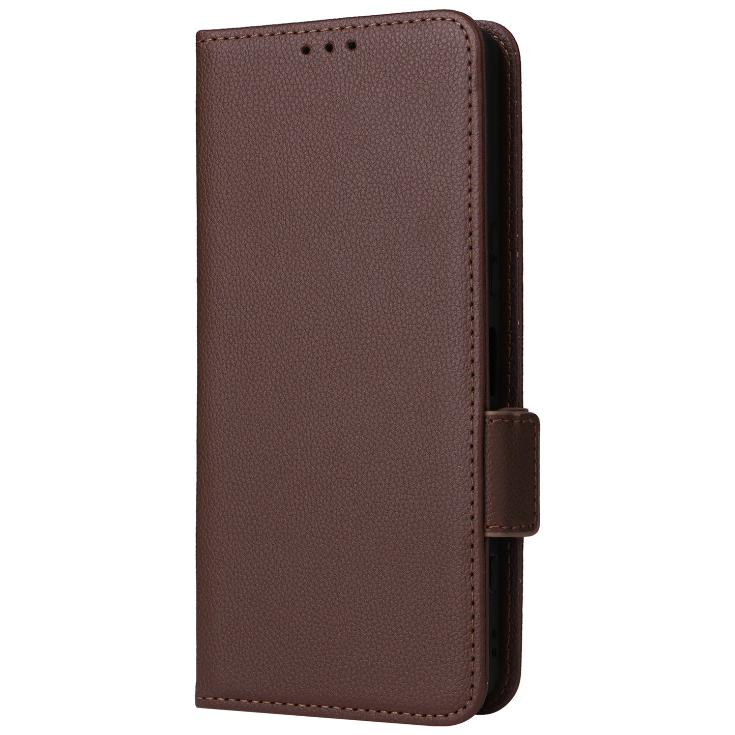 For Sony Xperia 1 VI Case with Hand Strap Litchi Texture Stand Phone Cover - Brown