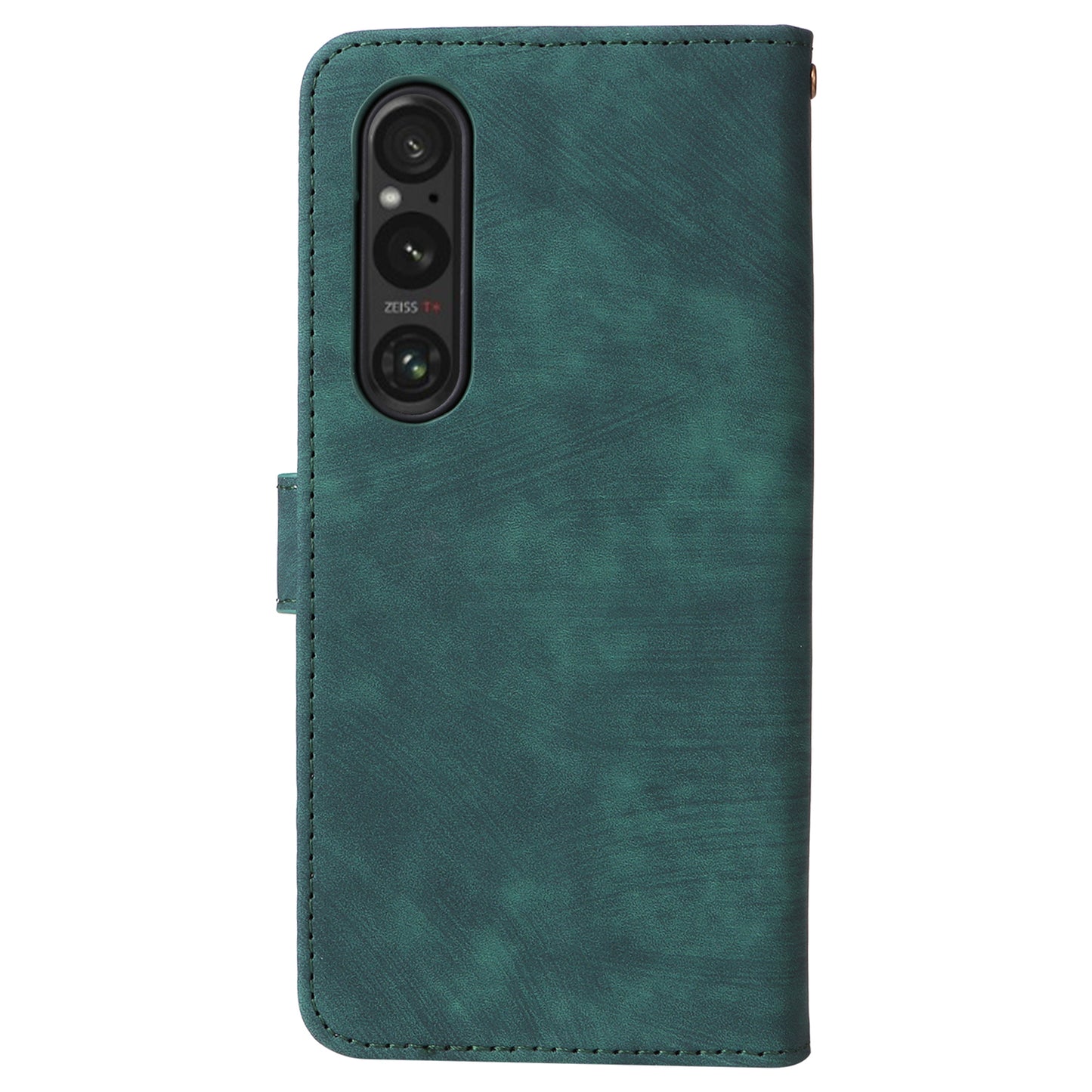 For Sony Xperia 1 VI Leather Case RFID Blocking Wallet Cover with Wrist Strap - Green