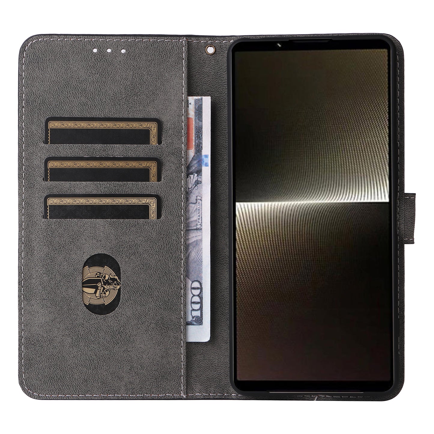 For Sony Xperia 1 VI Leather Case RFID Blocking Wallet Cover with Wrist Strap - Brown