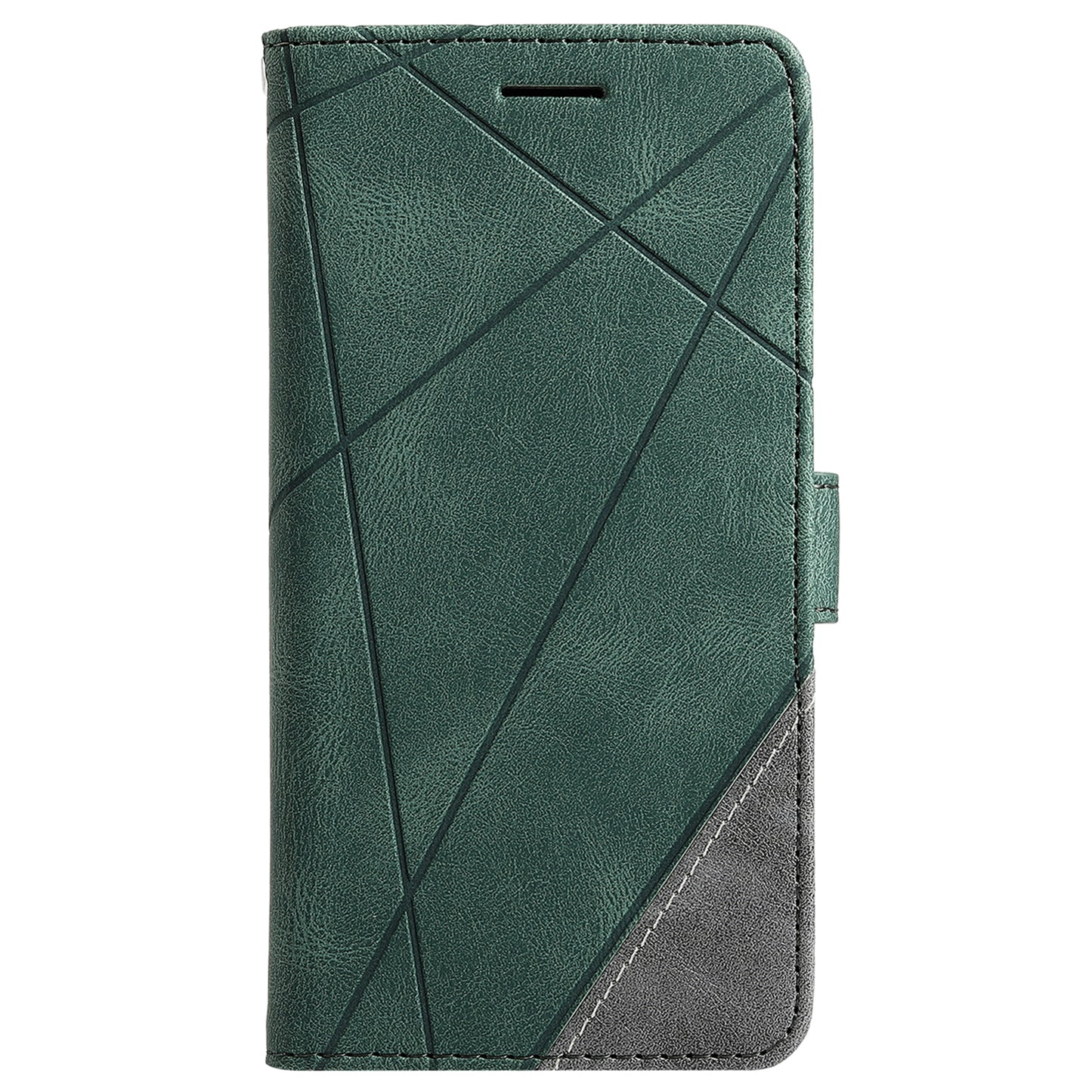 For Samsung Galaxy S23 Ultra Leather Case Skin-touch Splicing Phone Wallet Cover - Green