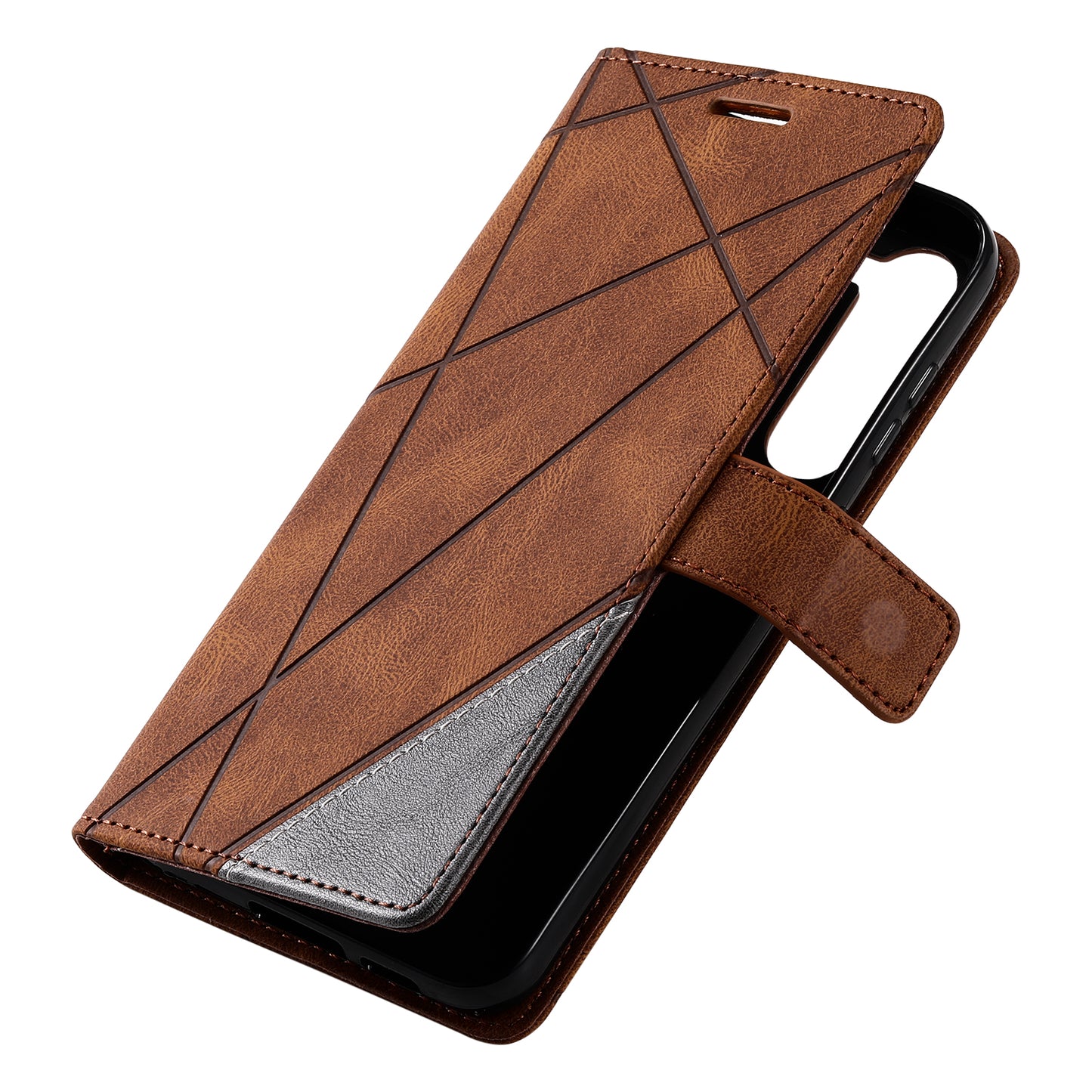 For Samsung Galaxy S23+ Case Phone Wallet Leather Cover Skin-touch Texture - Brown