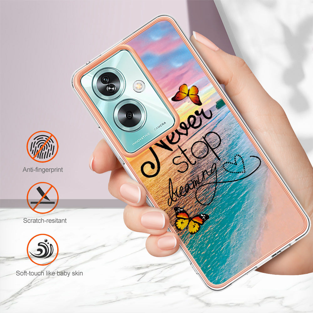YB IMD Series-1 For Oppo A79 5G / A2 5G Electroplating Case Soft TPU Slim Phone Case - Never Stop Dreaming