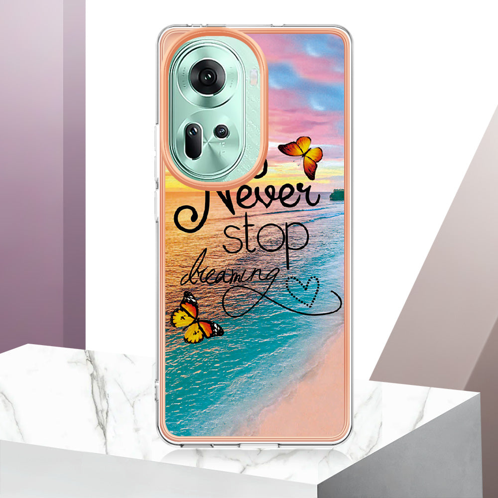 YB IMD Series-1 For Oppo Reno11 5G (Global) Case Electroplating Anti-Drop Soft TPU Phone Cover - Never Stop Dreaming