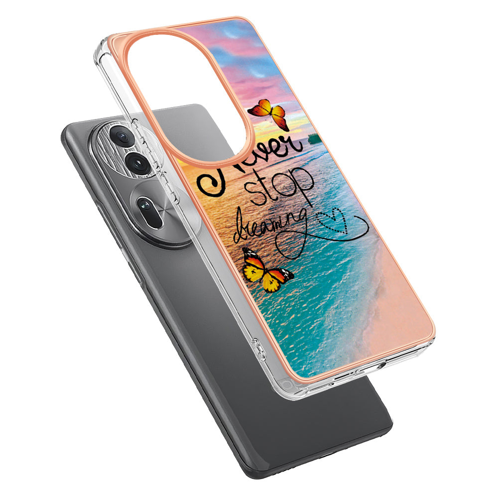 YB IMD Series-1 For Oppo Reno11 Pro 5G (Global) Case Electroplating Anti-Drop TPU Phone Cover - Never Stop Dreaming