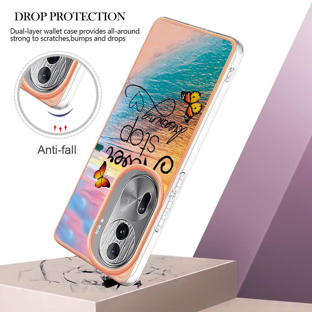 YB IMD Series-1 For Oppo Reno11 Pro 5G (Global) Case Electroplating Anti-Drop TPU Phone Cover - Never Stop Dreaming
