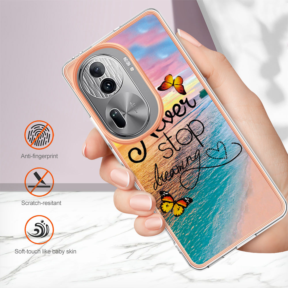 YB IMD Series-1 For Oppo Reno11 Pro 5G (Global) Case Electroplating Anti-Drop TPU Phone Cover - Never Stop Dreaming
