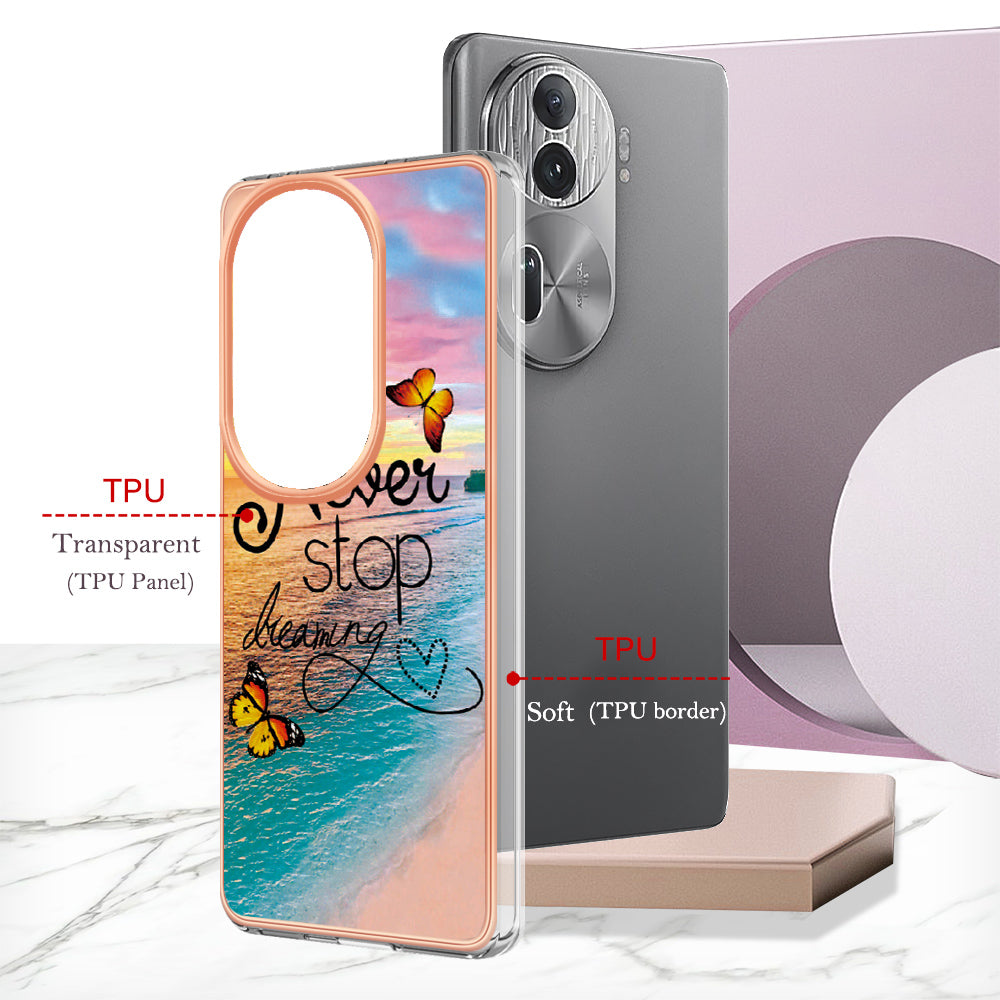 YB IMD Series-1 For Oppo Reno11 Pro 5G (Global) Case Electroplating Anti-Drop TPU Phone Cover - Never Stop Dreaming