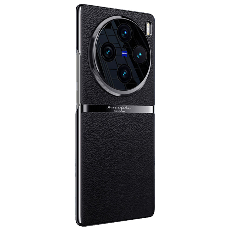 For vivo X100 Pro 5G Case Shockproof Acrylic + PC + PU Leather Phone Shell - Black