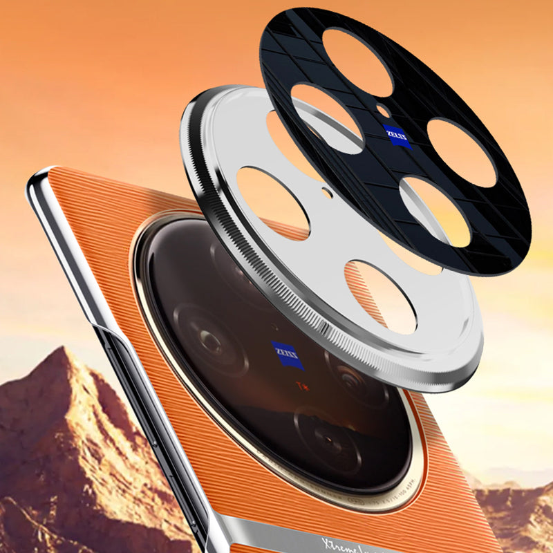 For vivo X100 5G Shockproof Case Acrylic + PC + PU Leather Phone Cover - Orange