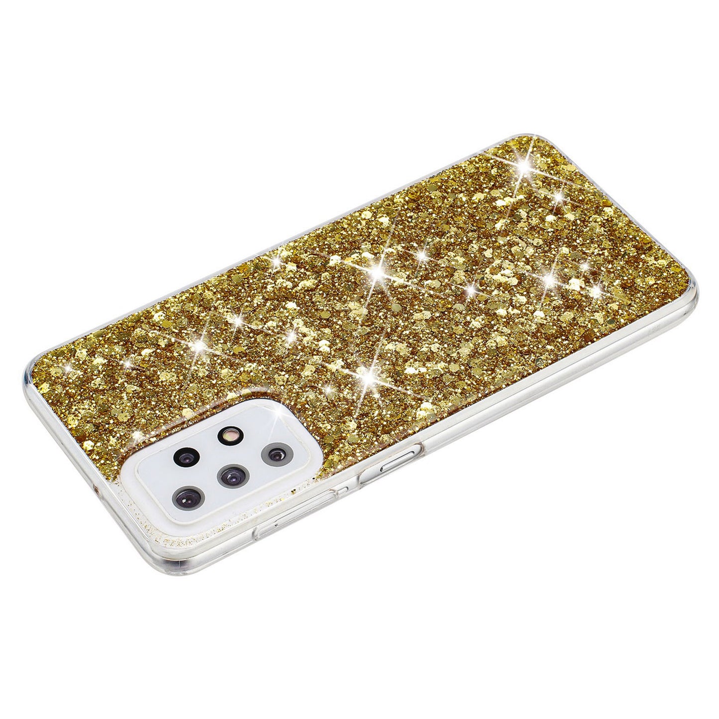 For Samsung Galaxy A23 4G / A23 5G (Global Version) Slim-Fit Glittery Powder Decor Phone Cover Epoxy TPU Phone Case - Gold