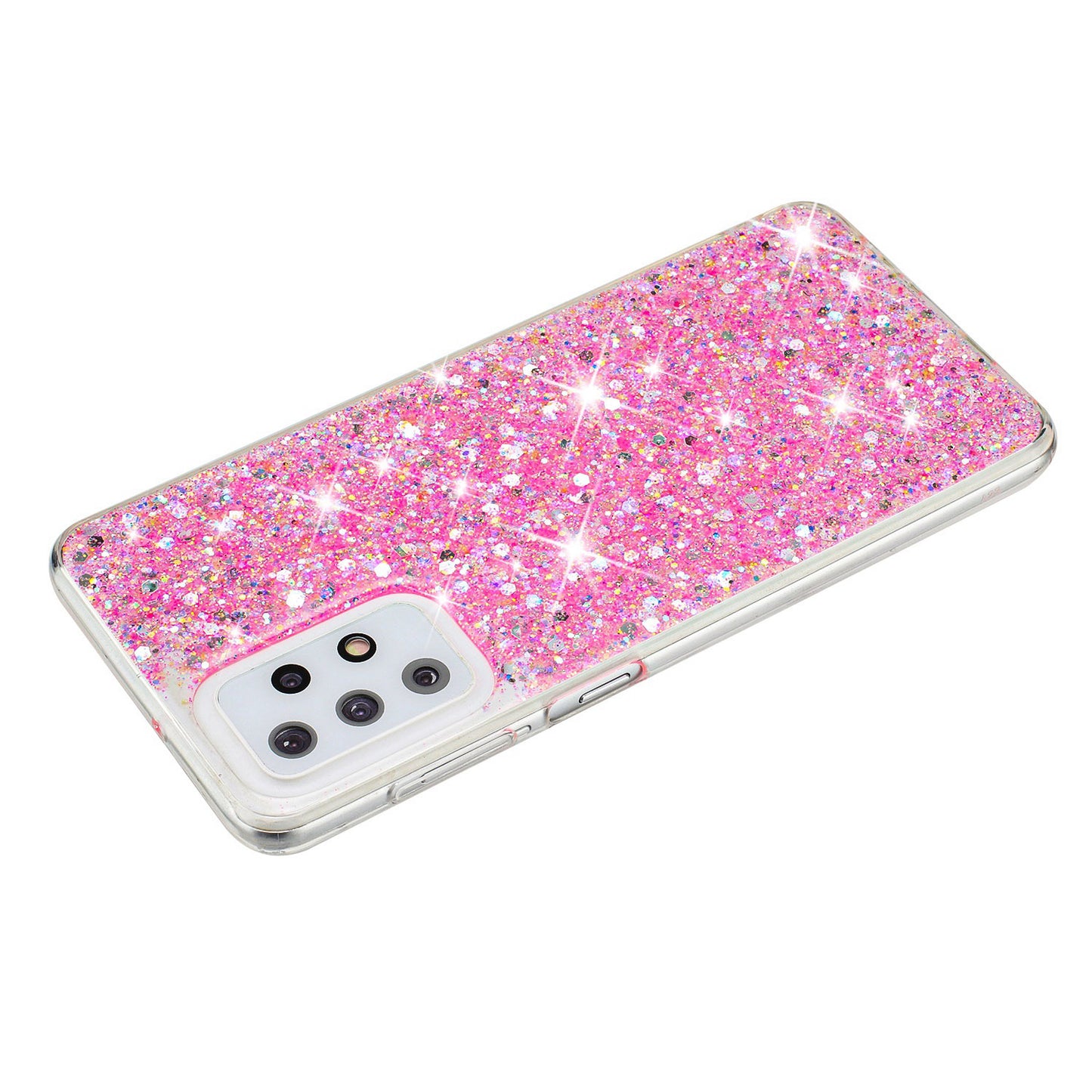 For Samsung Galaxy A23 4G / A23 5G (Global Version) Slim-Fit Glittery Powder Decor Phone Cover Epoxy TPU Phone Case - Pink