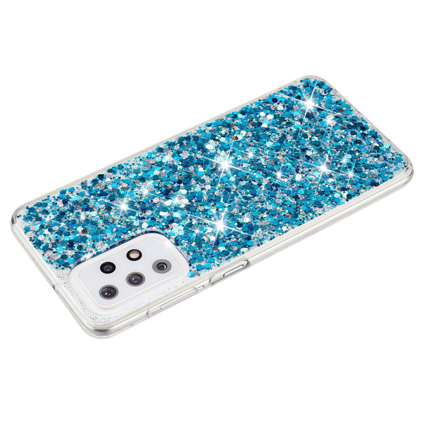 For Samsung Galaxy A23 4G / A23 5G (Global Version) Slim-Fit Glittery Powder Decor Phone Cover Epoxy TPU Phone Case - Blue