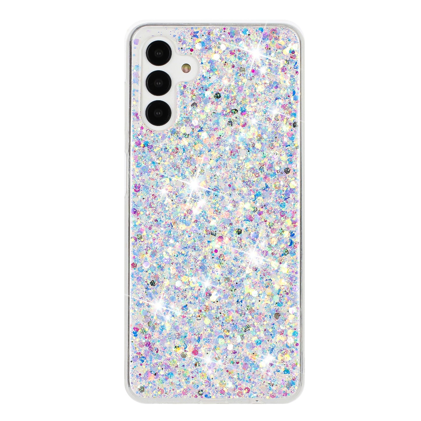 For Samsung Galaxy A34 5G Case Epoxy Glittery TPU Drop-proof Cell Phone Cover - White