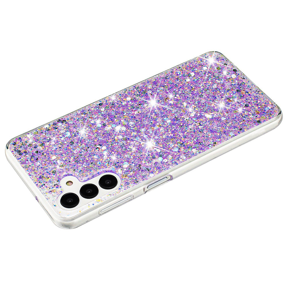 For Samsung Galaxy A04s 4G (164.7 x 76.7 x 9.1 mm) / A13 5G Epoxy TPU Case Glittery Phone Cover - Purple