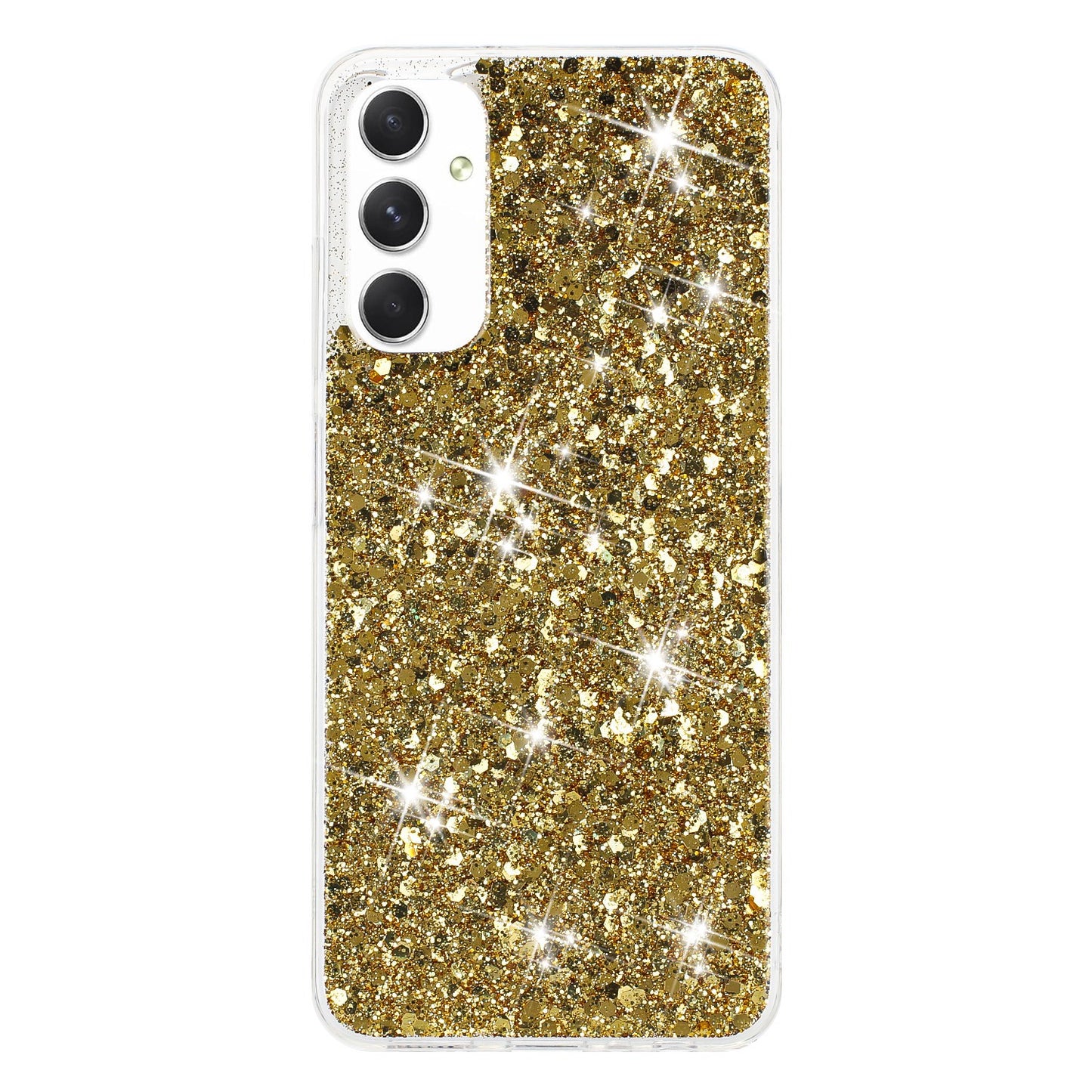 For Samsung Galaxy A05s 4G Case TPU Phone Shell Epoxy Glittery Powder Phone Cover - Gold