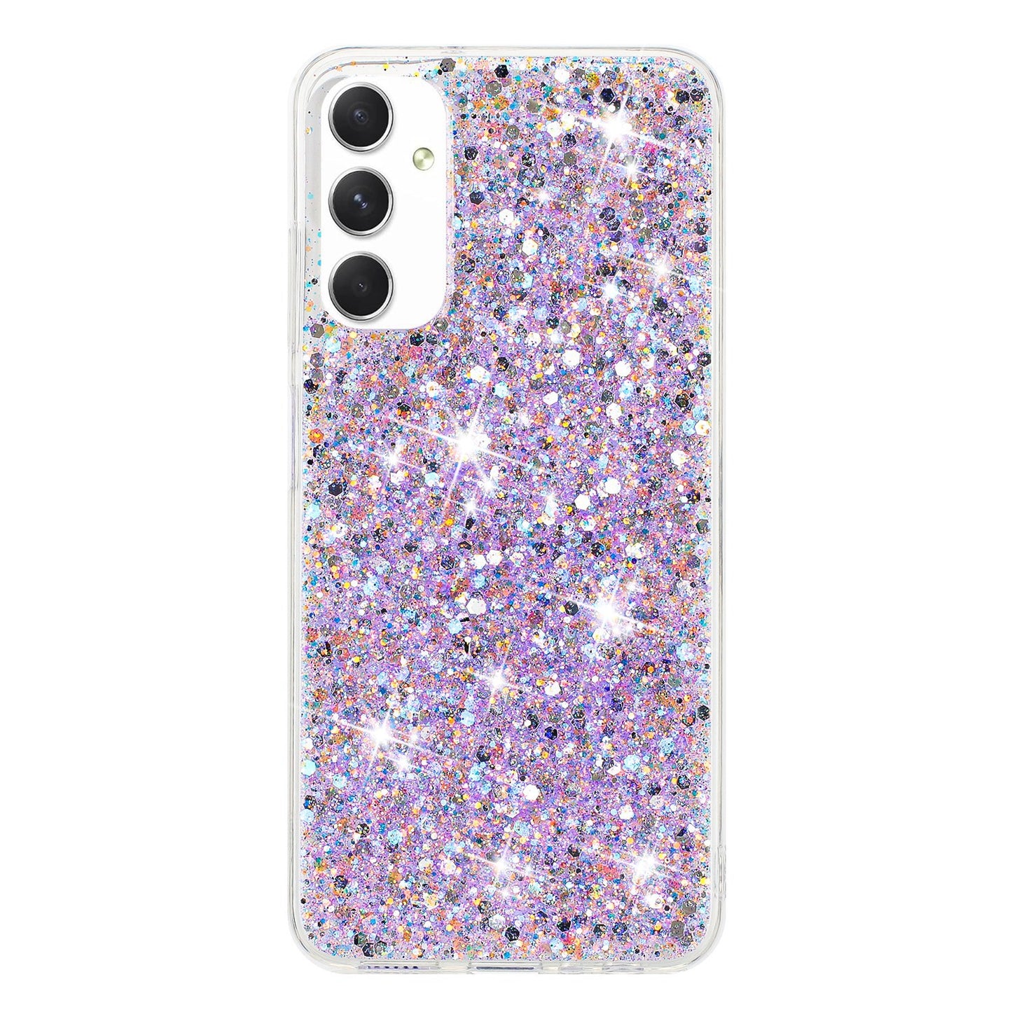 For Samsung Galaxy A05s 4G Case TPU Phone Shell Epoxy Glittery Powder Phone Cover - Purple