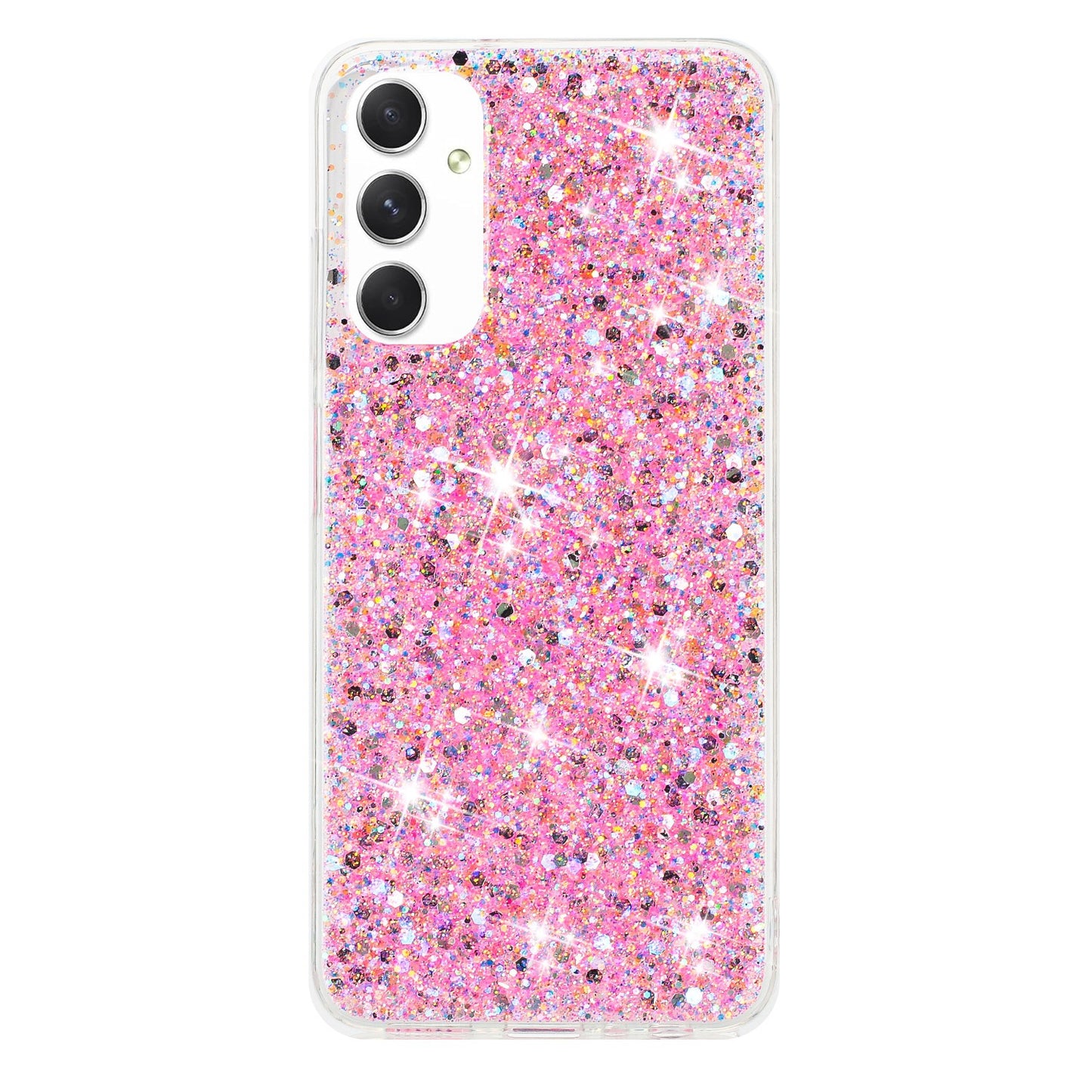 For Samsung Galaxy A05s 4G Case TPU Phone Shell Epoxy Glittery Powder Phone Cover - Pink