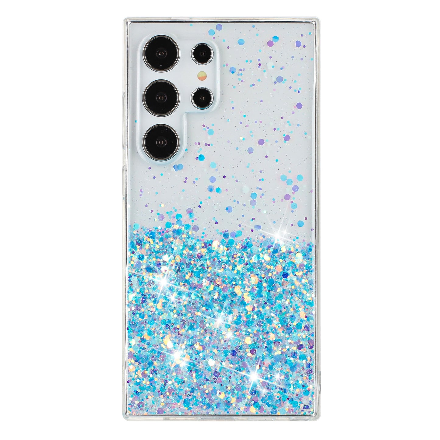 For Samsung Galaxy S23 Ultra Case Epoxy Glitter Sparkle Luminous TPU Phone Cover - Blue