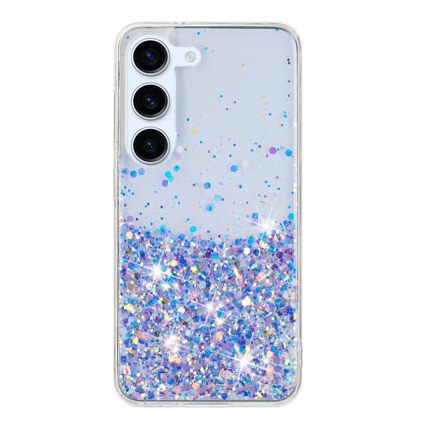 For Samsung Galaxy S23+ Case Epoxy Sparkle Luminous TPU Phone Protective Cover - Purple