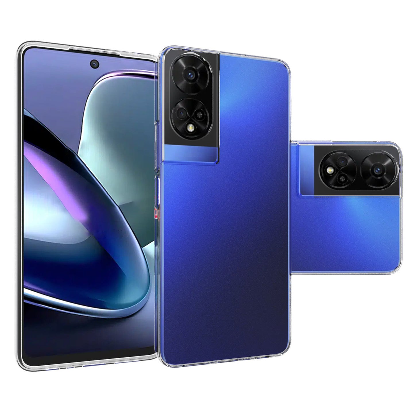 For TCL 50 5G Case Ultra-thin TPU Clear Drop-proof Phone Cover with Big Lens Hole