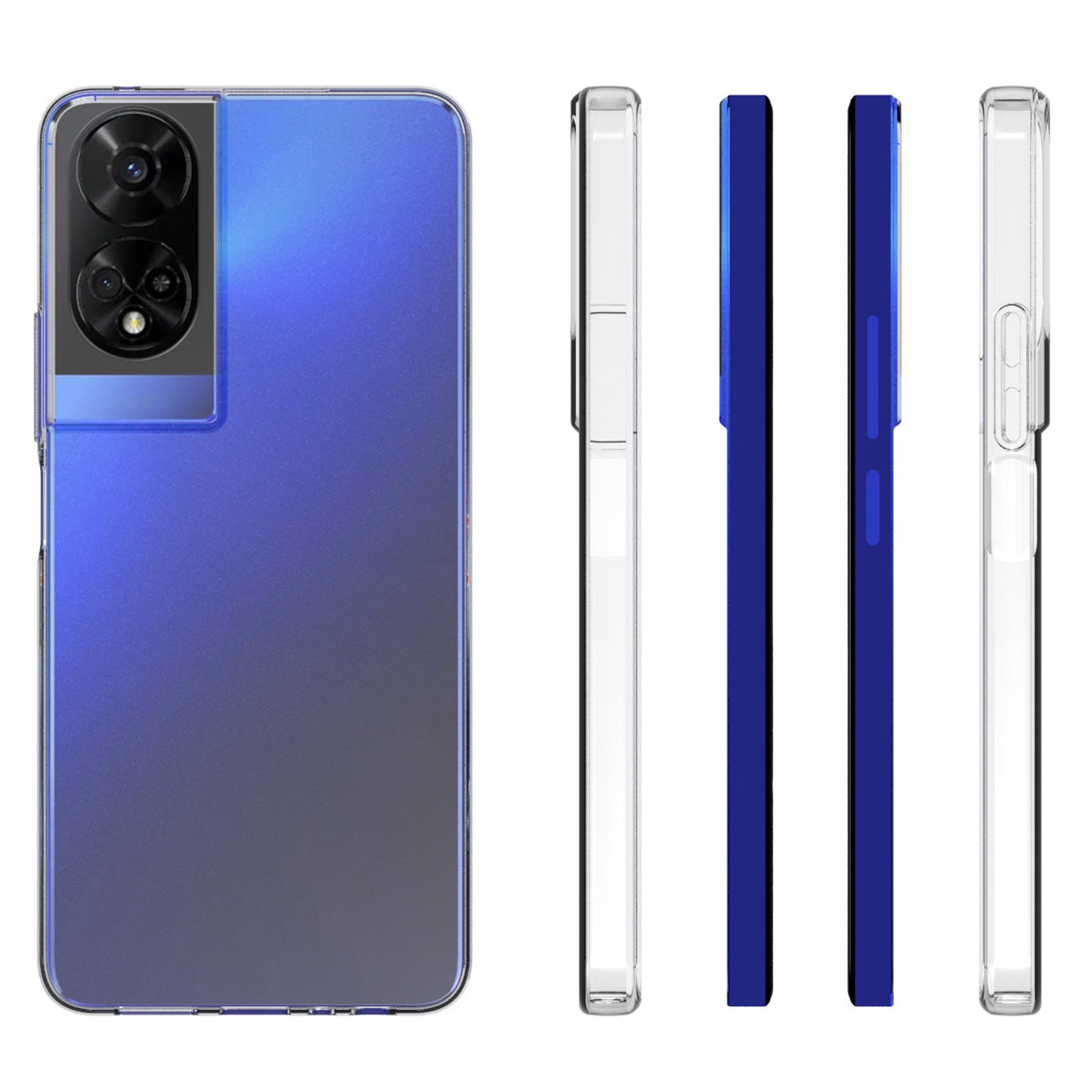 For TCL 50 5G Case Ultra-thin TPU Clear Drop-proof Phone Cover with Big Lens Hole