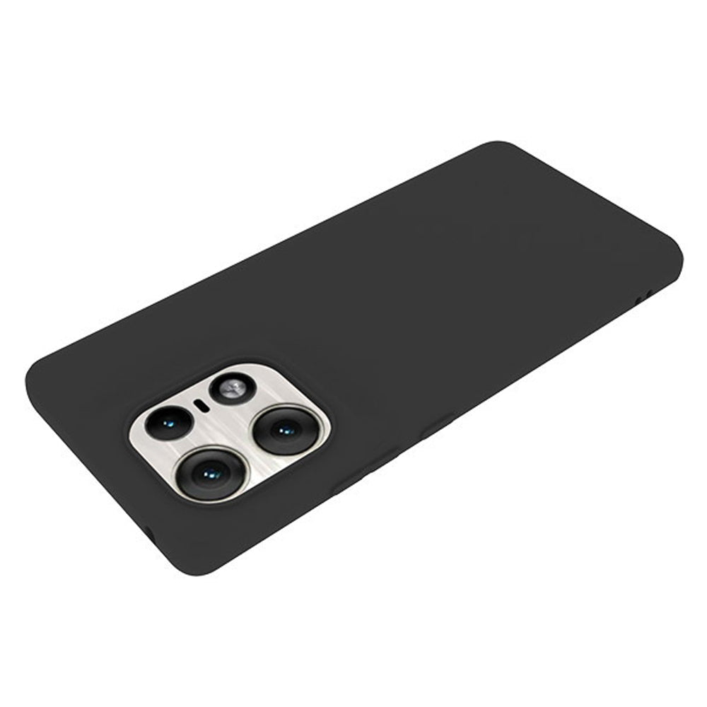 For Motorola Edge 50 Pro 5G Frosted Case Soft TPU Phone Cover with Big Rear Lens Hole - Black