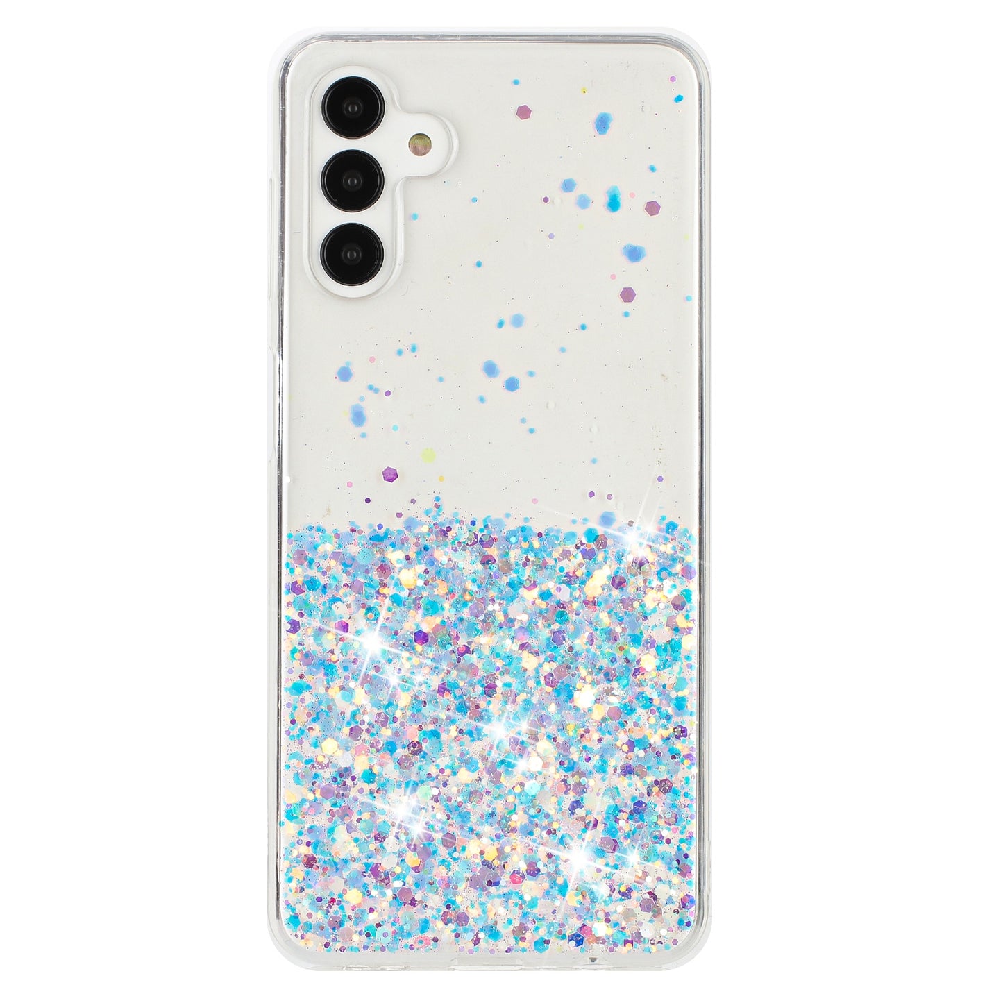 For Samsung Galaxy A35 5G Glow In The Dark Phone Case Epoxy TPU Glitter Sparkle Cover - White
