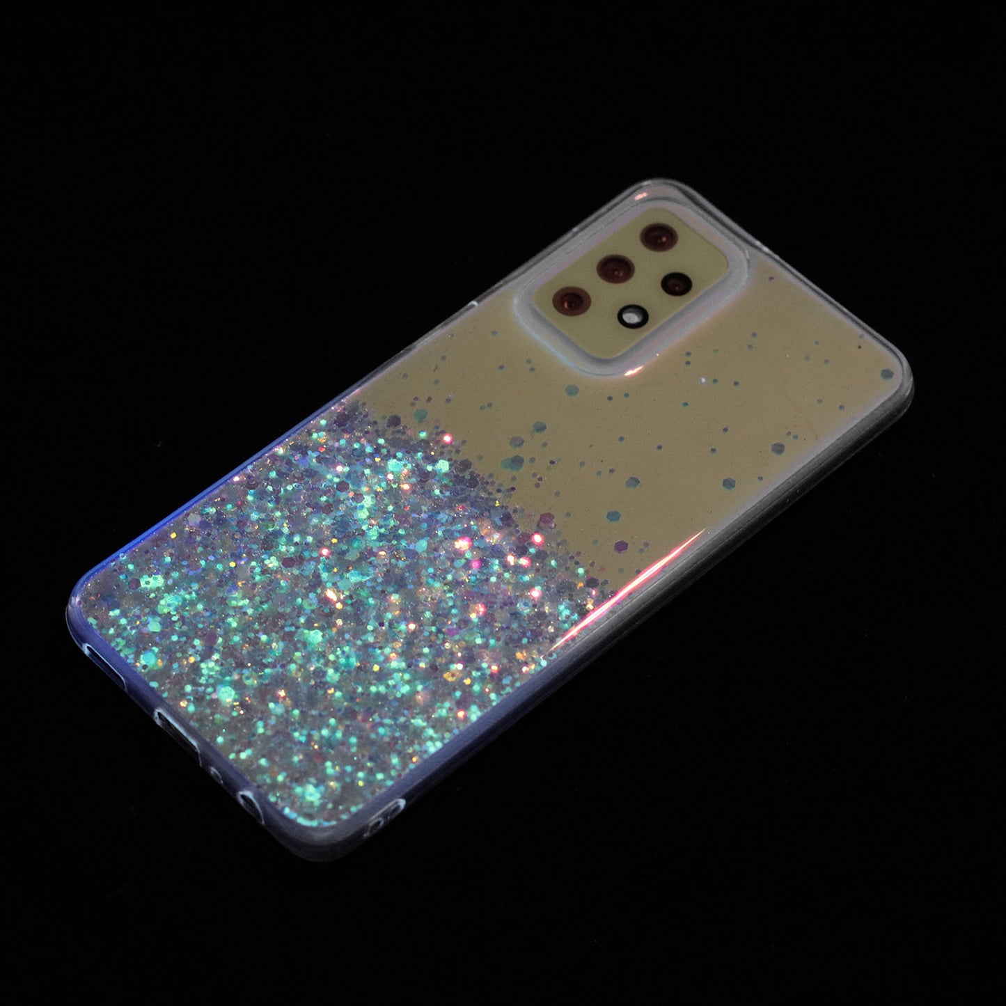 For Samsung Galaxy A23 4G / A23 5G (Global Version) Glow In The Dark Epoxy TPU Glitter Sparkle Phone Cover - Blue