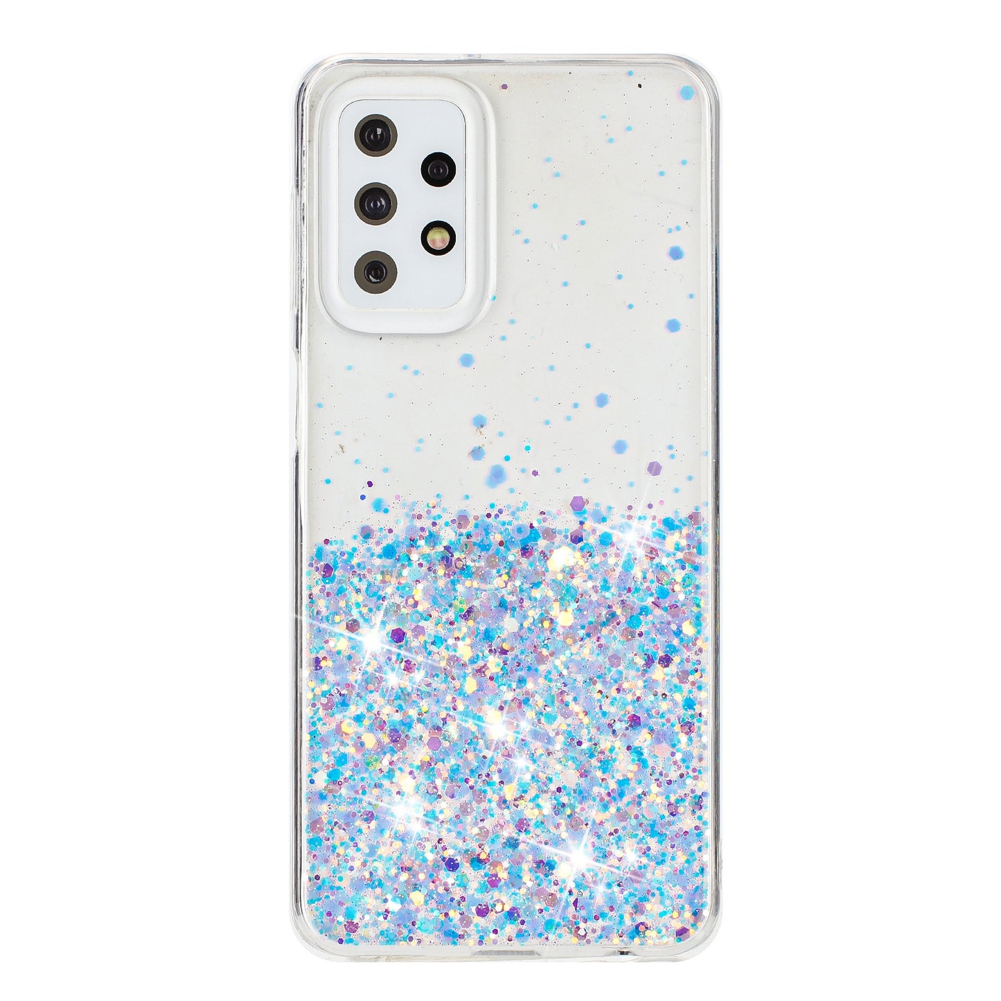 For Samsung Galaxy A23 4G / A23 5G (Global Version) Glow In The Dark Epoxy TPU Glitter Sparkle Phone Cover - White