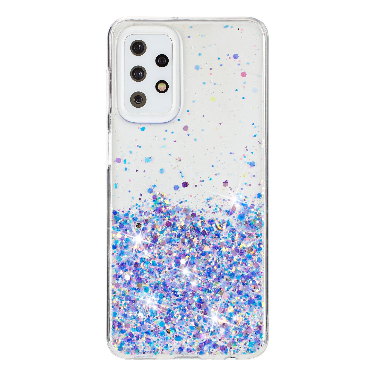 For Samsung Galaxy A23 4G / A23 5G (Global Version) Glow In The Dark Epoxy TPU Glitter Sparkle Phone Cover - Purple