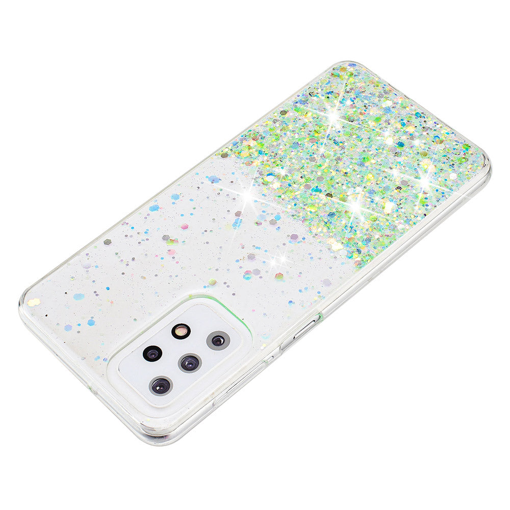 For Samsung Galaxy A23 4G / A23 5G (Global Version) Glow In The Dark Epoxy TPU Glitter Sparkle Phone Cover - Green