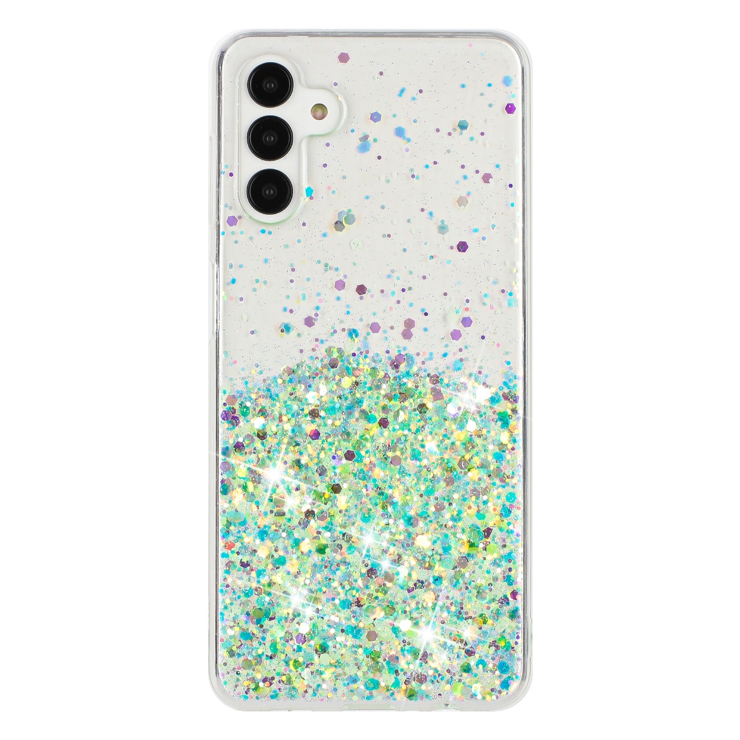 For Samsung Galaxy A14 4G Case Luminous Glitter TPU Epoxy Phone Anti-drop Cover - Green