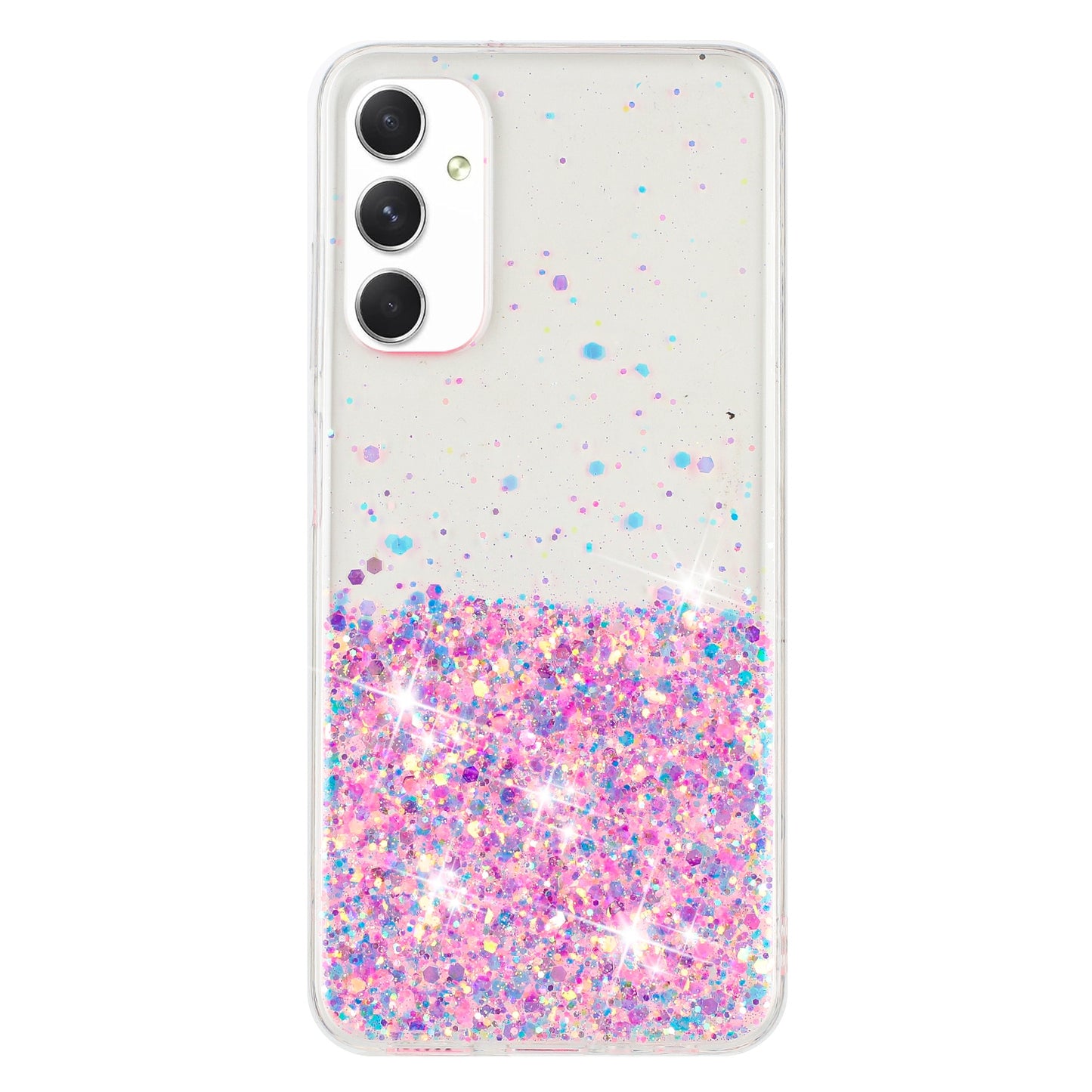 For Samsung Galaxy A05s 4G Luminous Phone Cover Epoxy Glitter Sparkle TPU Phone Case - Pink