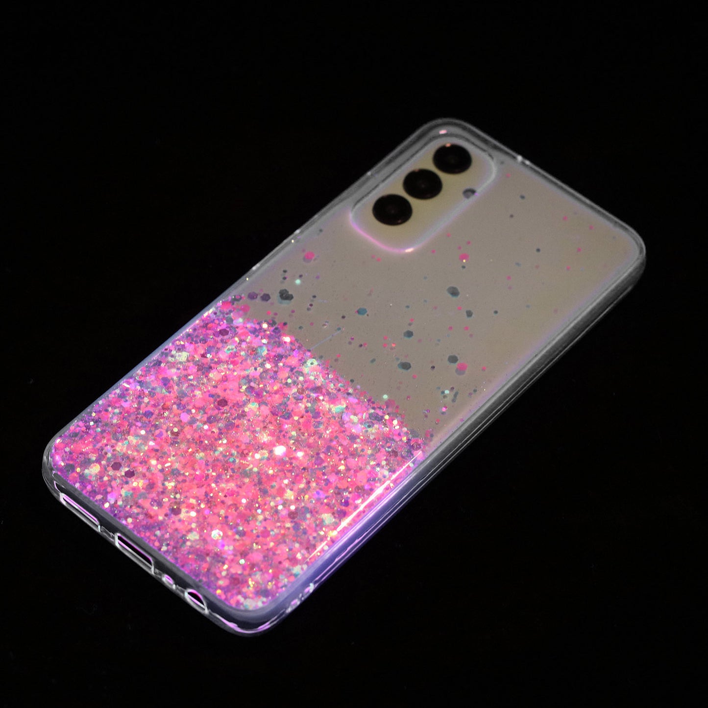 For Samsung Galaxy A05s 4G Luminous Phone Cover Epoxy Glitter Sparkle TPU Phone Case - Pink