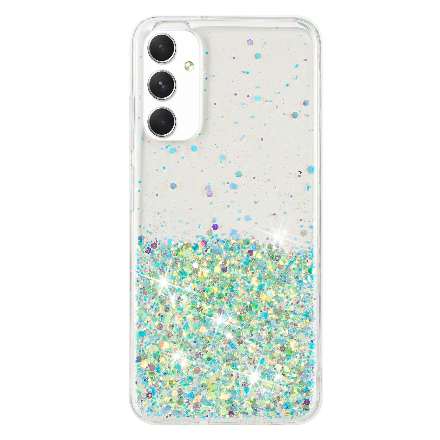 For Samsung Galaxy A05s 4G Luminous Phone Cover Epoxy Glitter Sparkle TPU Phone Case - Green