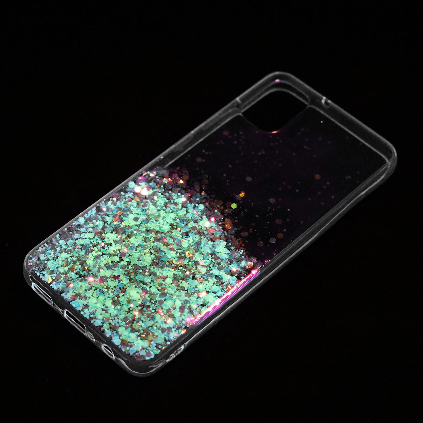 For Samsung Galaxy A05 4G Phone Case Sparkle Luminous Epoxy TPU Back Cover - White