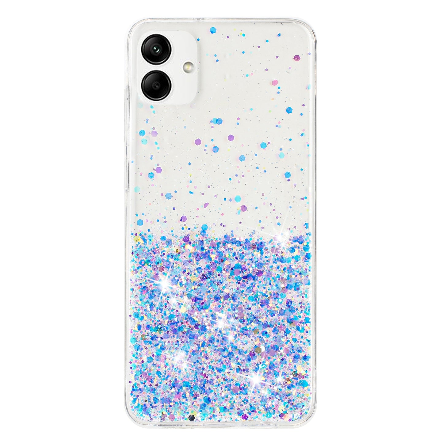 For Samsung Galaxy A05 4G Phone Case Sparkle Luminous Epoxy TPU Back Cover - Purple