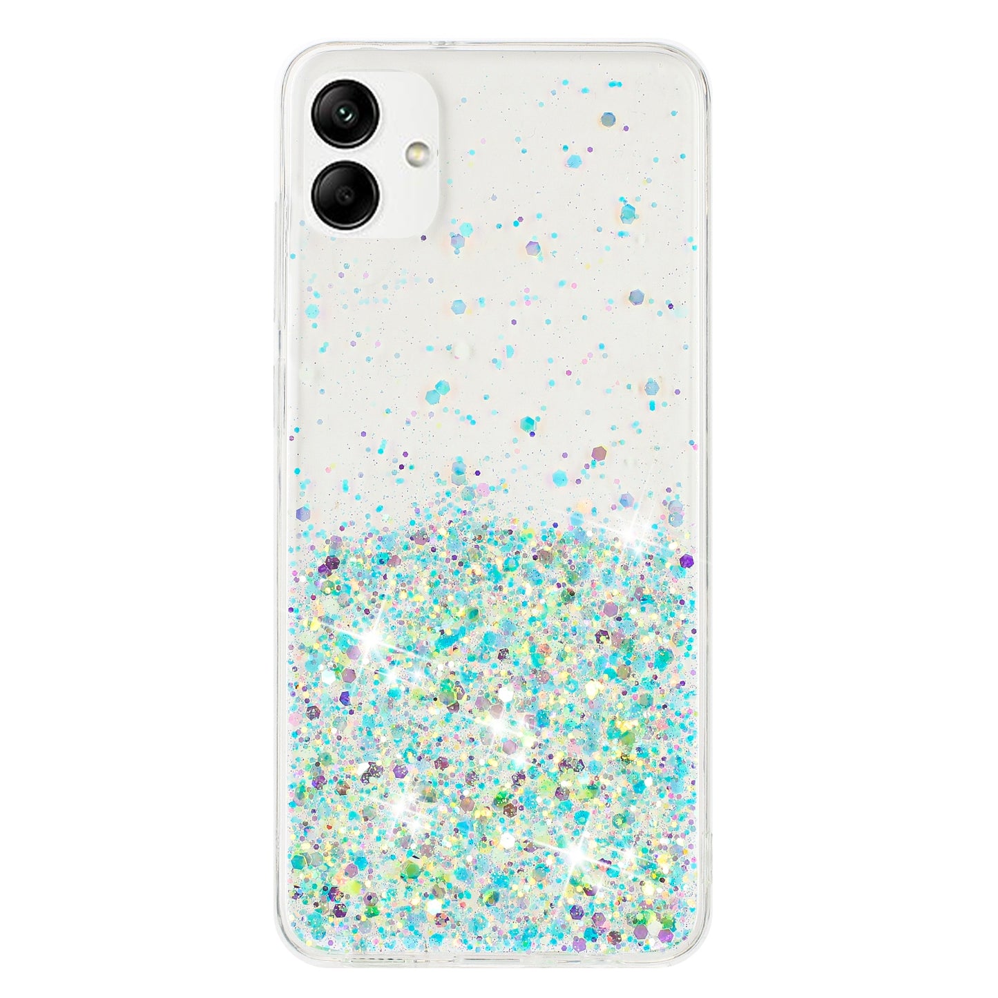 For Samsung Galaxy A05 4G Phone Case Sparkle Luminous Epoxy TPU Back Cover - Green