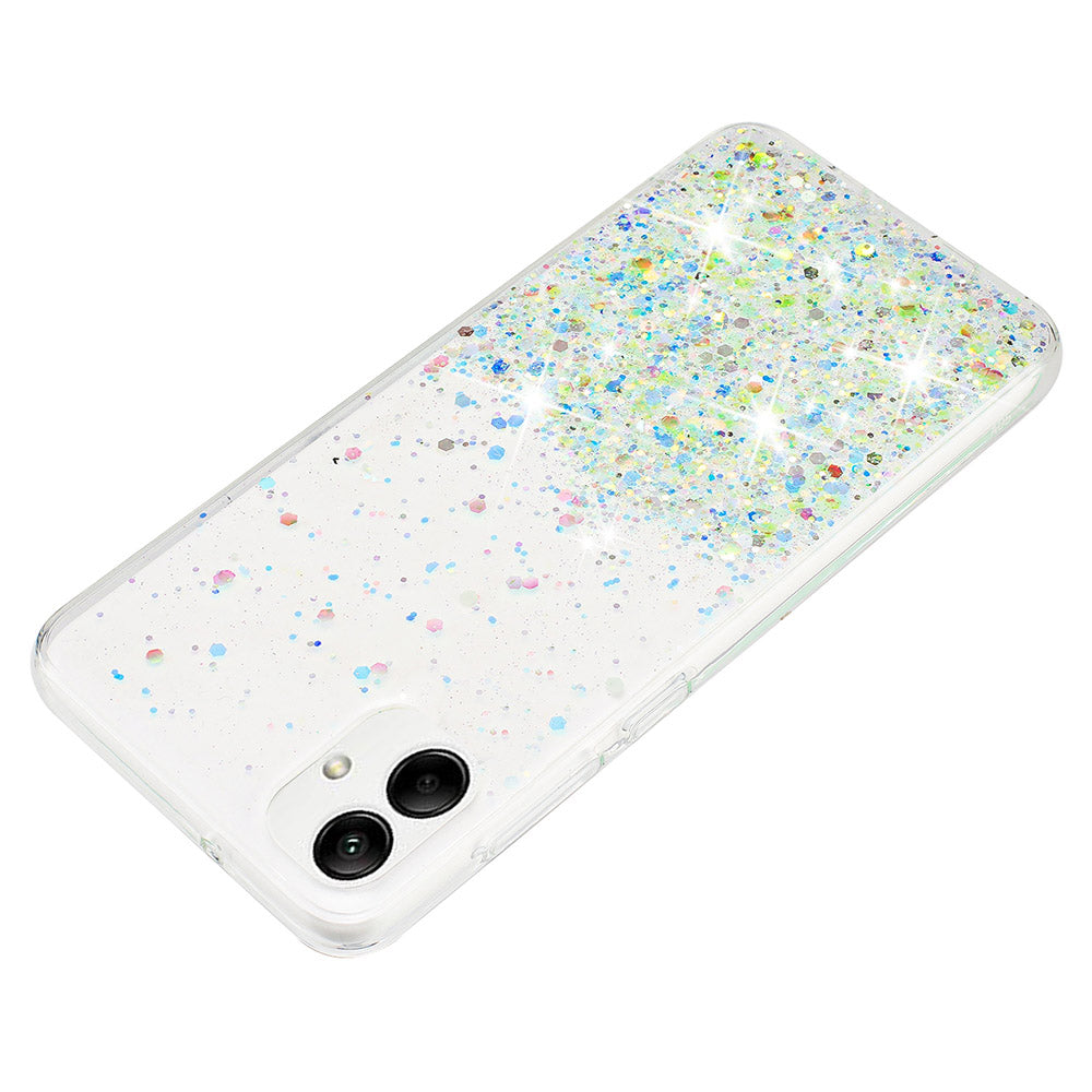 For Samsung Galaxy A05 4G Phone Case Sparkle Luminous Epoxy TPU Back Cover - Green