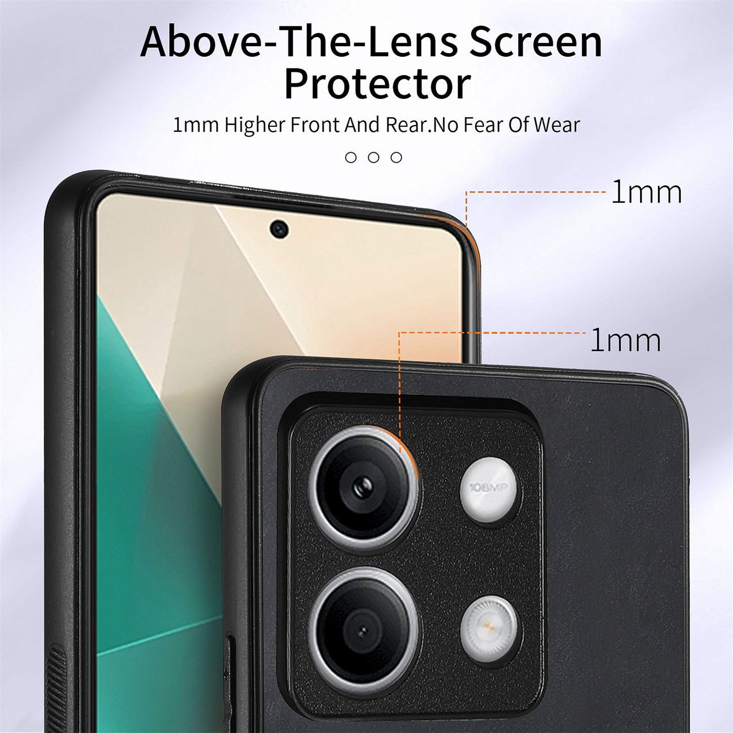 D2 for Xiaomi Redmi Note 13 4G Case Card Slots Retro Leather Coated TPU Kickstand Cover - Black