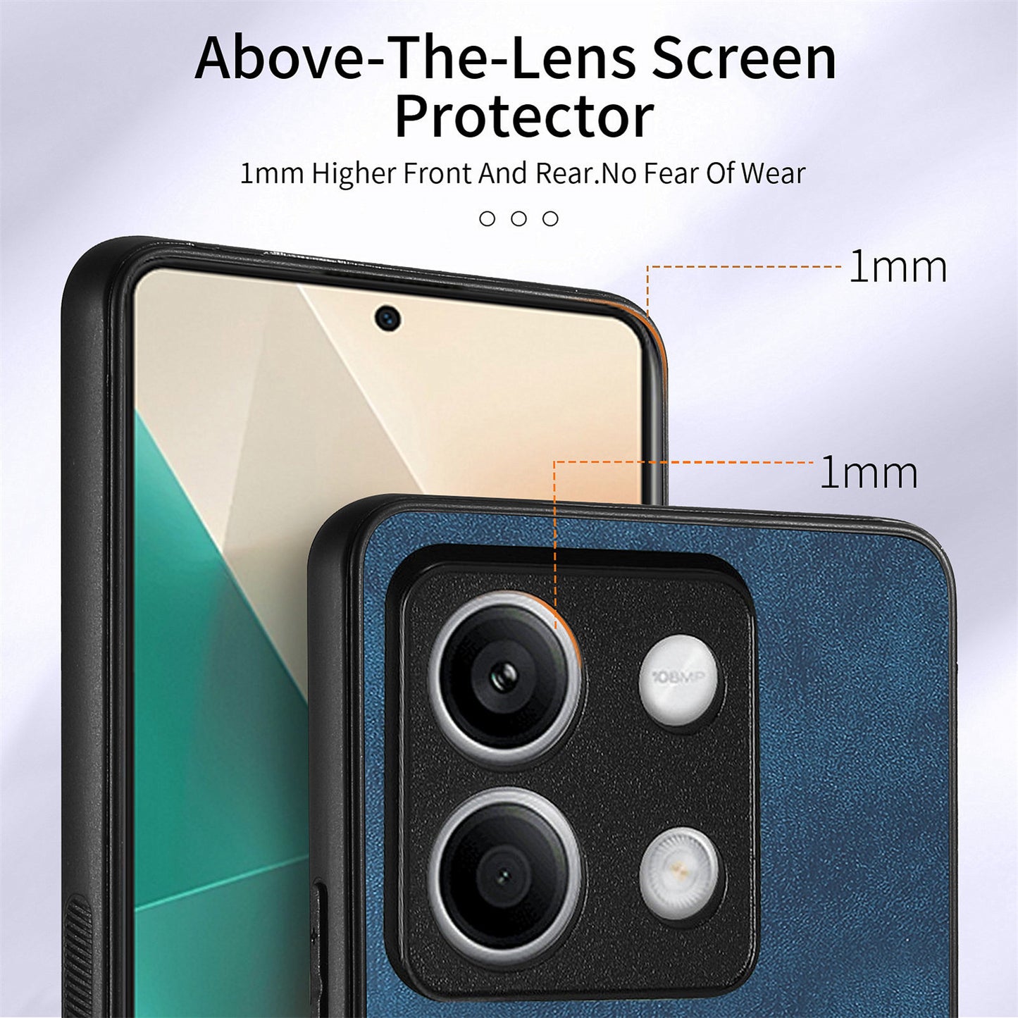 D2 for Xiaomi Redmi Note 13 4G Case Card Slots Retro Leather Coated TPU Kickstand Cover - Blue