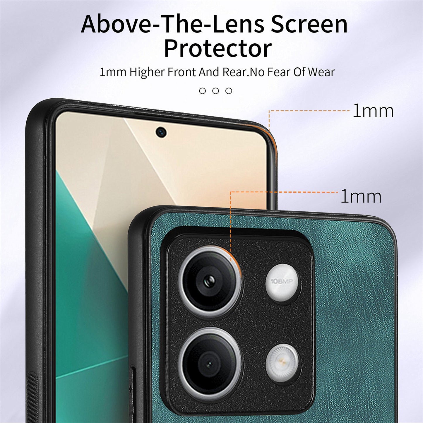 D2 for Xiaomi Redmi Note 13 4G Case Card Slots Retro Leather Coated TPU Kickstand Cover - Green